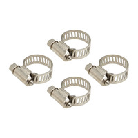 Proflow Hose Clamp Worm Drive Stainless 6mm-12mm Range 4 Pack