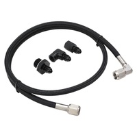 Proflow Pressure Gauge Installation Kit Stainless Braided Black ,GM For Holden Commodore LS Engines w/ 36 in. AN4 Hose,