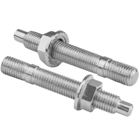 Proflow Turbocharger Studs Hex Nuts M8-1.25 x 70mm Stainless Steel Natural Set of 5