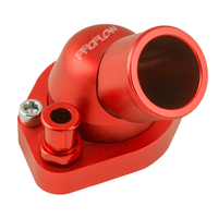 Proflow Water Neck Billet Aluminium Swivel Red Anodised 45 Degree SB For Ford 289-351W