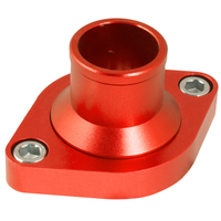 Proflow Water Neck Billet Aluminium Red Anodised Straight Up SB & BB Chev