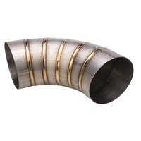 Proflow Welded Pie Cut Round Tubing Titanium 5.0" 90 Degree