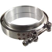 Proflow V Band Exhaust Clamp Interlocking Stainless Steel Natural 2.5 in. O.D. Pipe Kit