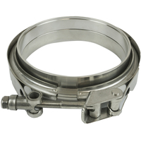Proflow V-band Exhaust Clamp Quick Release Stainless Steel Natural 2.50 in. O.D. Pipe Kit