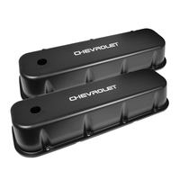 Proflow Valve Covers Tall Cast Aluminium Black For Chevrolet Logo BB For Chevrolet Pair