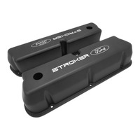 Proflow Valve Covers Tall Cast Aluminium Black Stroker Ford Logo Small Block For Ford 289 351W Pair