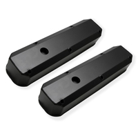 Proflow Valve Covers Tall Fabricated Aluminum Black Powder Coated Small Block For Chrysler Pair