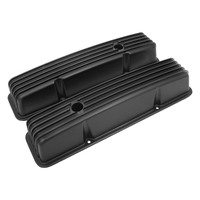 Proflow Valve Covers Aluminium Black Tall Finned SB For Chevrolet Pair