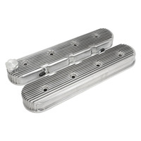 Proflow Valve Covers Tall Cast Aluminium LS Chev For Holden Commodore Engines Vintage Series Finned Polished