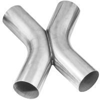 Proflow Exhaust X Pipe Universal 304 Stainless Steel Natural Aluminized 3.000 in. Inlet/Outlet 18.00 in. Long