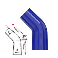 Redback Silicone Hose (2-1/2" in, 3" out) 45¡ Bend Reducer