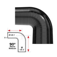 Redback Silicone Hose (1" in, 1-1/2" out) 90¡ Bend Reducer