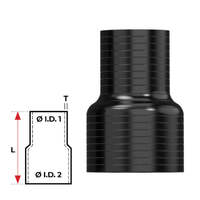 Redback Silicone Hose (4" in, 5" out) Straight Reducer (Black)