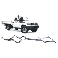 Redback Extreme Duty Twin Exhaust for Toyota Landcruiser 79 Series Single Cab (03/2007-10/2016)(With Cat,With Resonator)