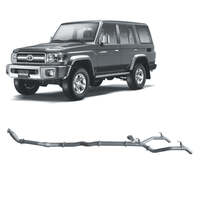 Redback Extreme Duty Twin Exhaust for Toyota 76 Series Landcruiser (03/2007-10/2016)(With Cat,No Muffler (pipe only))