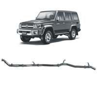 Redback Extreme Duty Exhaust for Toyota Landcruiser 76 Series Wagon with Auxiliary Fuel Tank (01/2007-10/2016)(No Muffler (pipe only),With Cat)