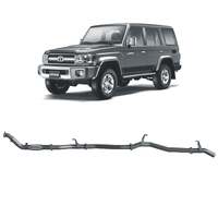 Redback Extreme Duty Exhaust for Toyota Landcruiser 76 Series Wagon with Auxiliary Fuel Tank (01/2007-10/2016)(No Muffler (pipe only),Without Cat)