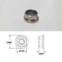 1/2 UNF TITANIUM FLANGE HEX JAM NYLOCK NUT GRADE 5