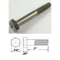 1/2 UNF X 3" TITANIUM HEX BOLT GRADE 5