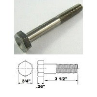 1/2 UNF X 3 1/2" TITANIUM HEX BOLT GRADE 5