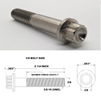 3/8 UNC X 2 1/4" TITANIUM 12 POINT BOLT GRADE 5