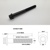 3/8 UNC X 2 3/4" BLACK TITANIUM 12 POINT BOLT GRADE 5