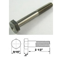 3/8 UNF X 2 1/2" TITANIUM HEX BOLT GRADE 5