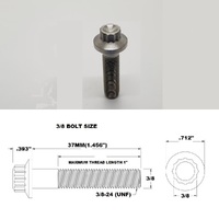 3/8 UNF X 37MM FINE THREAD TITANIUM 12 POINT BOLT GRADE 5