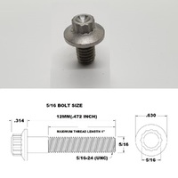 5/16 UNC X 12MM TITANIUM 12 POINT BOLT 16MM FLANGE GRADE 5