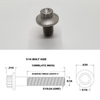 5/16 UNF X 12MM FINE THREAD TITANIUM 12 POINT BOLT GRADE 5