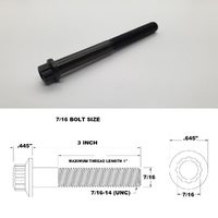 7/16 UNC X 3" BLACK TITANIUM 12 POINT BOLT GRADE 5