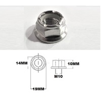 M10X1.25 THREAD PITCH TITANIUM FLANGE HEX NYLOCK NUT GRADE 5