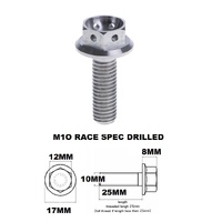 M10X25MM 1.25 THREAD PITCH TITANIUM FLANGE 12MM HEX BOLT GR 5