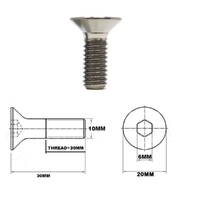 M10X30MM 1.5 THREAD PITCH TITANIUM COUNTERSUNK BOLT GRADE 5