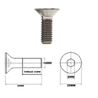 M10X35MM 1.5 THREAD PITCH TITANIUM COUNTERSUNK BOLT GRADE 5