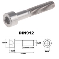 M10X35MM 1.5 THREAD PITCH TITANIUM ALLEN HEAD BOLT GRADE 5