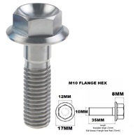 M10X35MM 1.5 THREAD PITCH TITANIUM FLANGE 12MM HEX BOLT GR 5