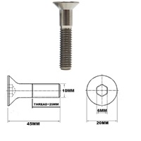 M10X45MM 1.5 THREAD PITCH TITANIUM COUNTERSUNK BOLT GRADE 5