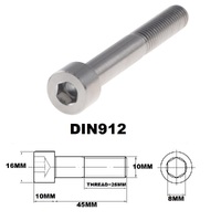 M10X45MM 1.25 THREAD PITCH TITANIUM ALLEN HEAD BOLT GRADE 5