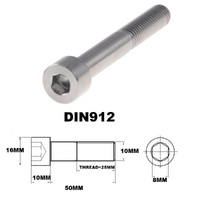 M10X50MM 1.5 THREAD PITCH TITANIUM ALLEN HEAD BOLT GRADE 5