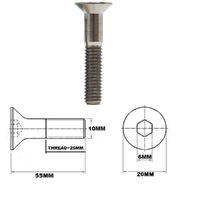 M10X55MM 1.5 THREAD PITCH TITANIUM COUNTERSUNK BOLT GRADE 5