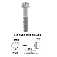M10X55MM 1.25 THREAD PITCH TITANIUM FLANGE 12MM HEX BOLT GR 5