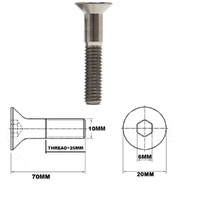 M10X70MM 1.5 THREAD PITCH TITANIUM COUNTERSUNK BOLT GRADE 5