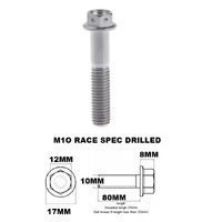 M10X80MM 1.25 THREAD PITCH TITANIUM FLANGE 12MM HEX BOLT GR 5