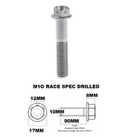 M10X90MM 1.25 THREAD PITCH TITANIUM FLANGE 12MM HEX BOLT GR 5