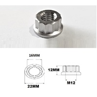 M12X1.25 THREAD PITCH TITANIUM 12 POINT NUT GRADE 5