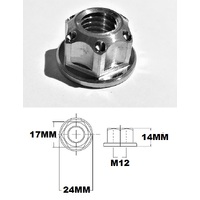 M12X1.25 THREAD TITANIUM FLANGED 17MM HEX FANCY NUT GRADE 5