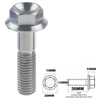 M12X1.25X30MM TITANIUM FLANGE 14MM HEX BOLT GR 5