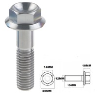 M12X1.25X130MM TITANIUM FLANGE 14MM HEX BOLT GR 5