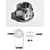 M14X1.5 THREAD TITANIUM FLANGED 19MM HEX FANCY NUT GRADE 5